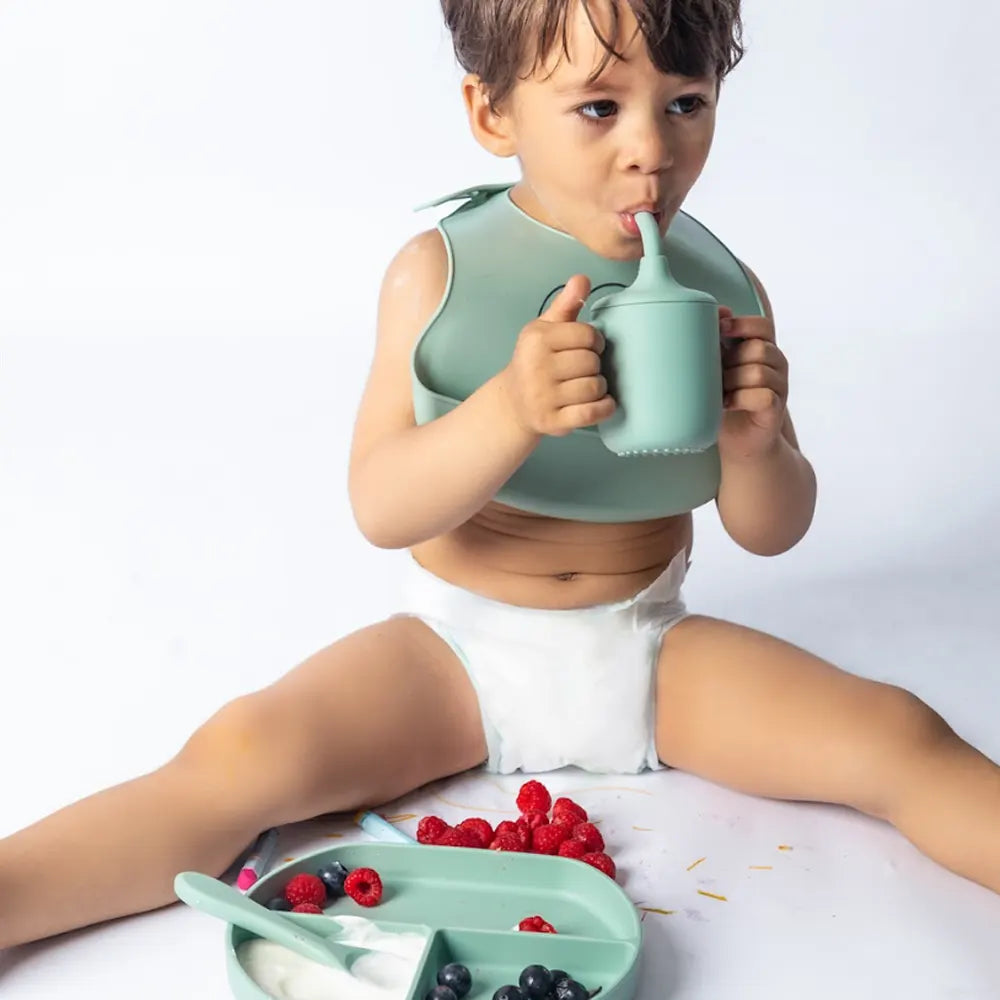 YUMMY Plato de Silicona Multi-Compartimentos con Ventosa 4M+ - Caramelo