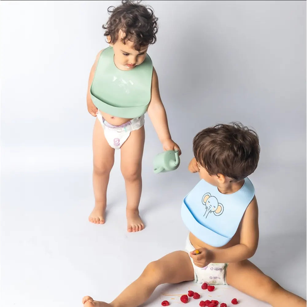 YUMMY Bavoir en Silicone avec Poche 4M+ - Vanille