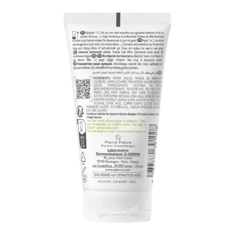 A-Derma Dermalibour+ Barrier Crème Isolante Mains 50 ml – dos du tube