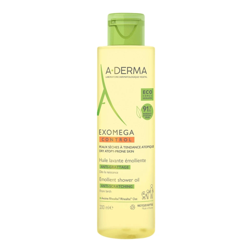 A-Derma Exomega Control Huile Lavante Émolliente Anti-Grattage 200 ml