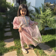 Mami Cami Caftan Robe en Broche de Soie et Organza avec Ceinture
