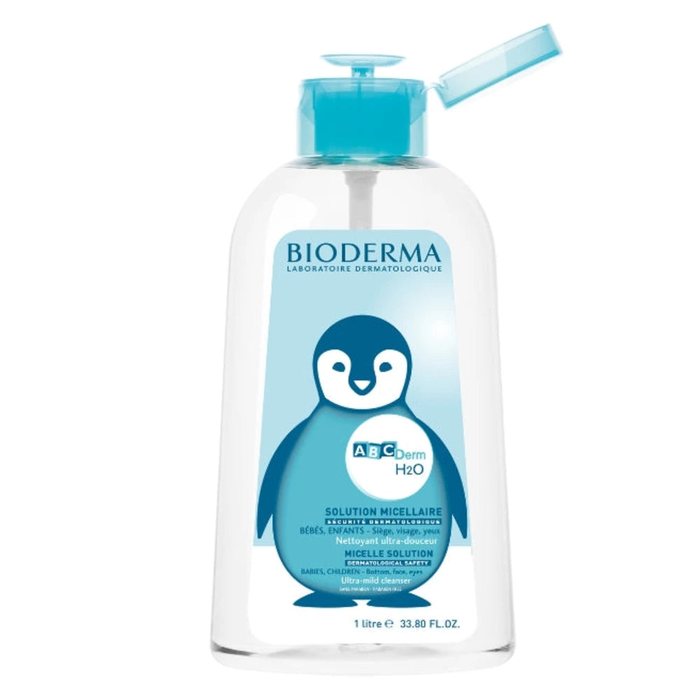 Bioderma ABCDerm H2O Solution Micellaire 1 L – flacon avec pompe inversée
