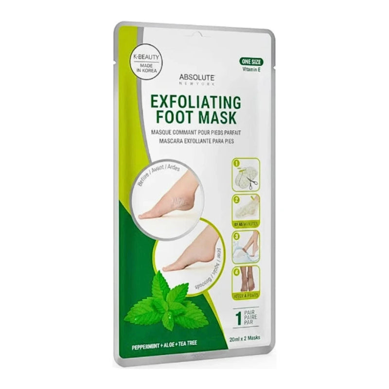 Absolute New York Exfoliating Foot Mask Peppermint, Aloe & Tea Tree
