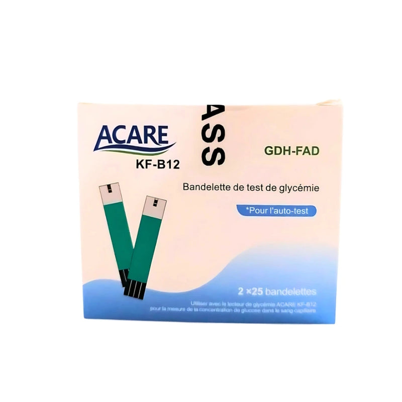 Acare شرائط قياس السكر 2 × 25 شريطة