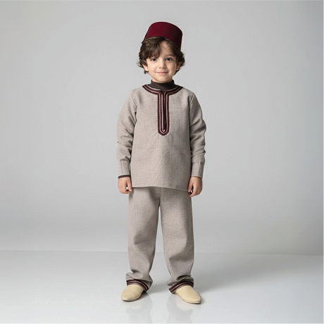 Mami Cami Taupe Beige Jabador with Free Beige Stand-Up Collar