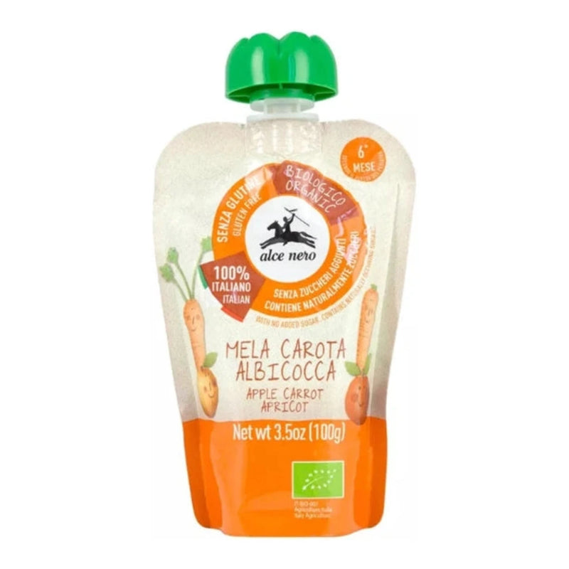 Alce Nero Apple, Carrot and Apricot Puree 100g