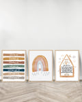 Ensemble de 3 Tableaux décoratifs - Allah Affirmation | Douaa | Ayat Al Kursi  - Bois