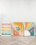 Set of 3 decorative paintings - Allah Affirmation | Allah With You | Salawat 5 - Wood