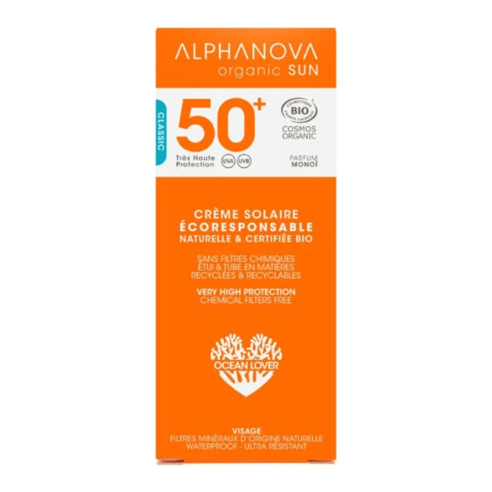 Tube Alphanova Sun crème solaire bio SPF50+ 50 g
