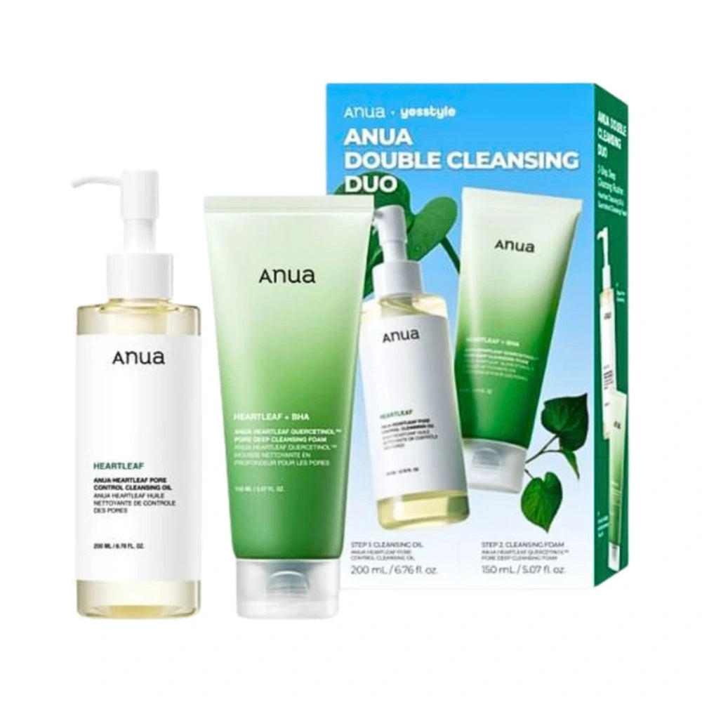 Anua coffret double nettoyage huile et mousse nettoyantes