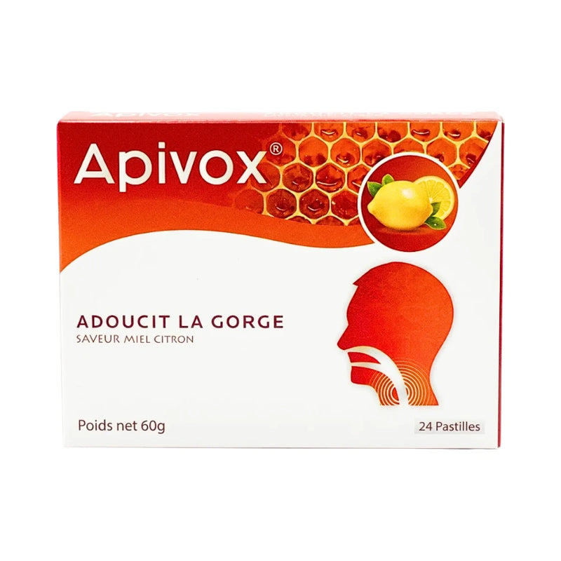 Apivox Throat Soothing Honey Lemon 24 Lozenges 60 g