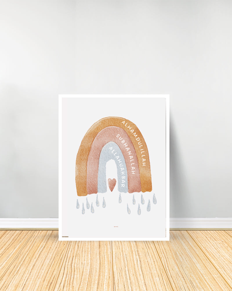 Conjunto de 3 Cuadros Decorativos - Afirmación de Alá | Douaa | Ayat Al Kursi - Blanco