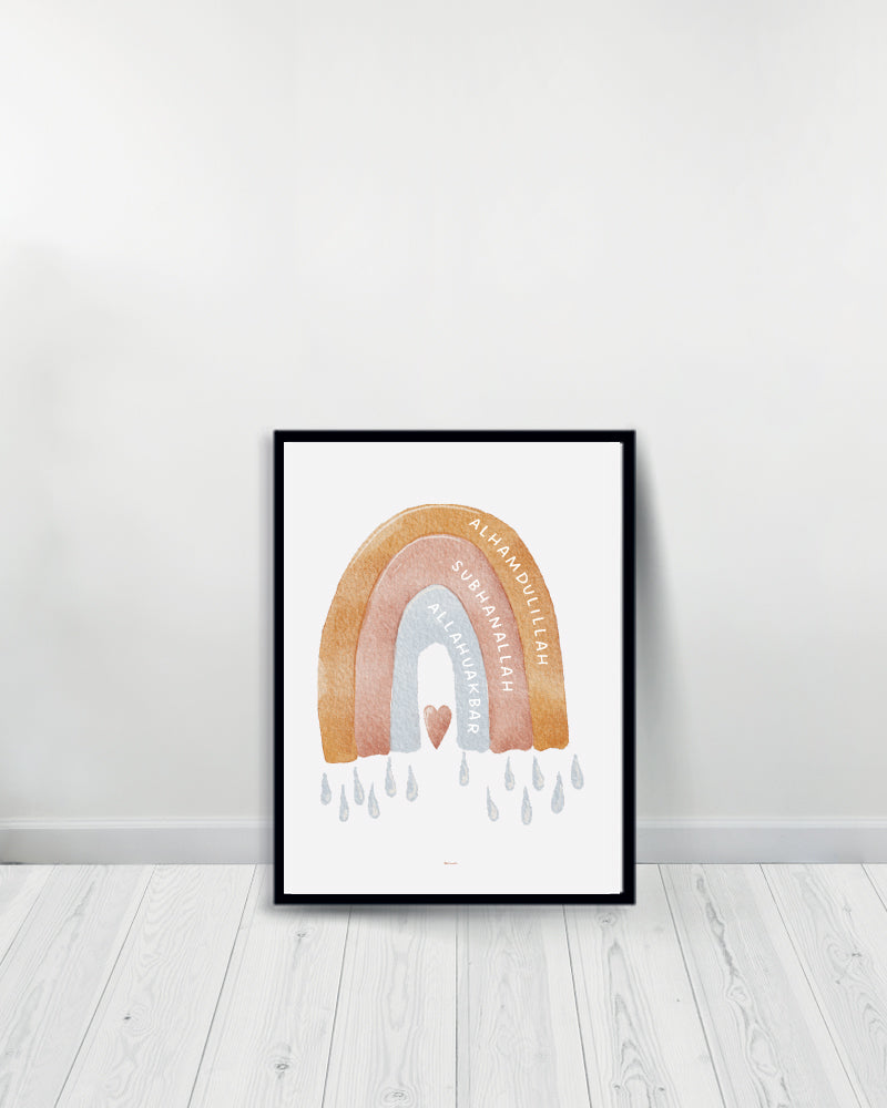 Conjunto de 3 Cuadros Decorativos - Afirmación de Alá | Douaa | Ayat Al Kursi - Negro