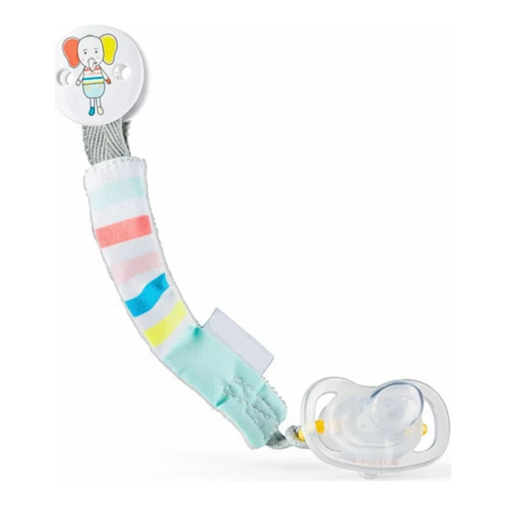 Attache-sucette textile Bébé Confort motif éléphant
