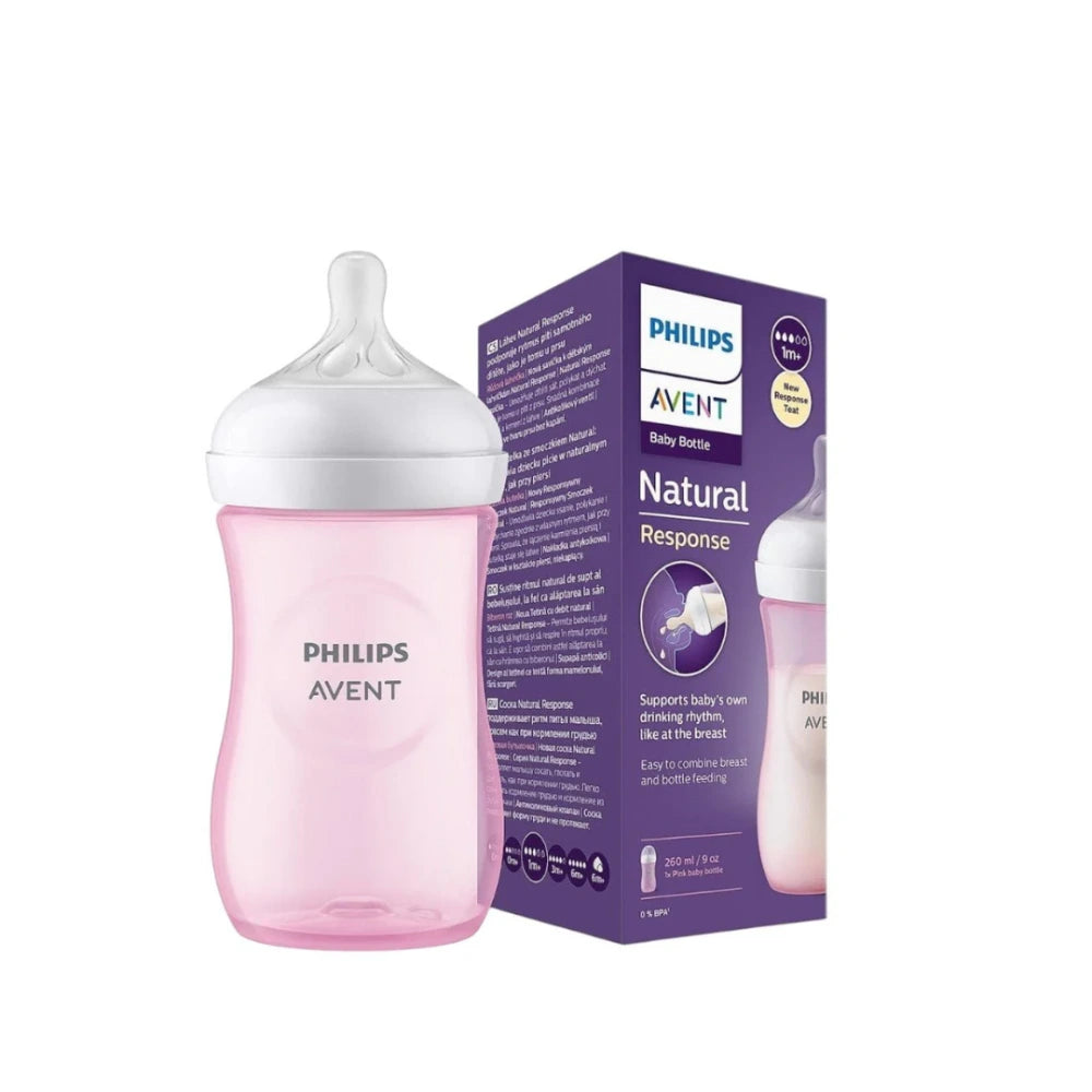 Philips Avent biberon Natural Response 260 ml 1 mois et + rose
