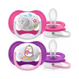 Philips Avent lot de 2 sucettes orthodontiques Ultra Air Animals 6-18 mois fille