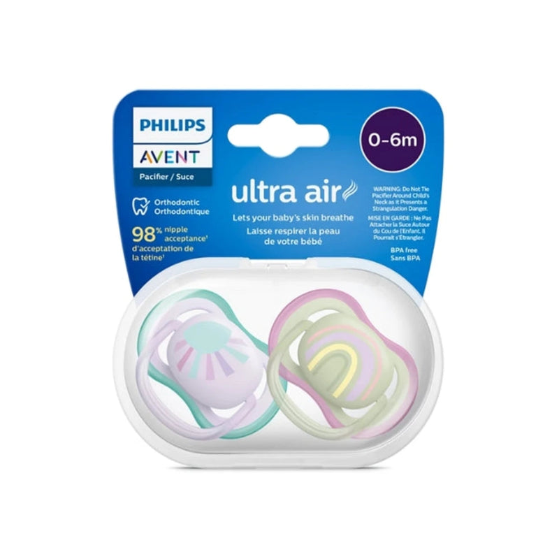 Philips Avent Lot de 2 Sucettes Ultra Air 0-6m Girl
