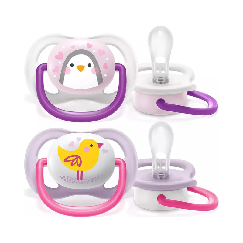 Avent عبوة مصاصتين تقويميتين Ultra Air Animals 0-6 أشهر للبنات
