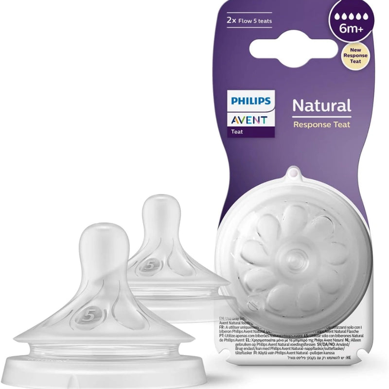 Philips Avent Natural Response Teats 6M+ - Flow 5, Pack of 2