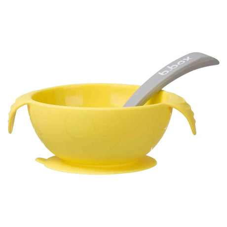 b.box Bol avec Cuillère en Silicone – Lemon