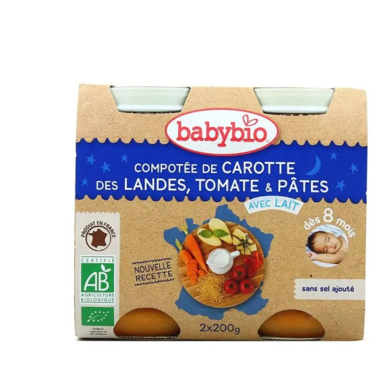 Babybio Pot bonne nuit légumes pâtes 2x200g