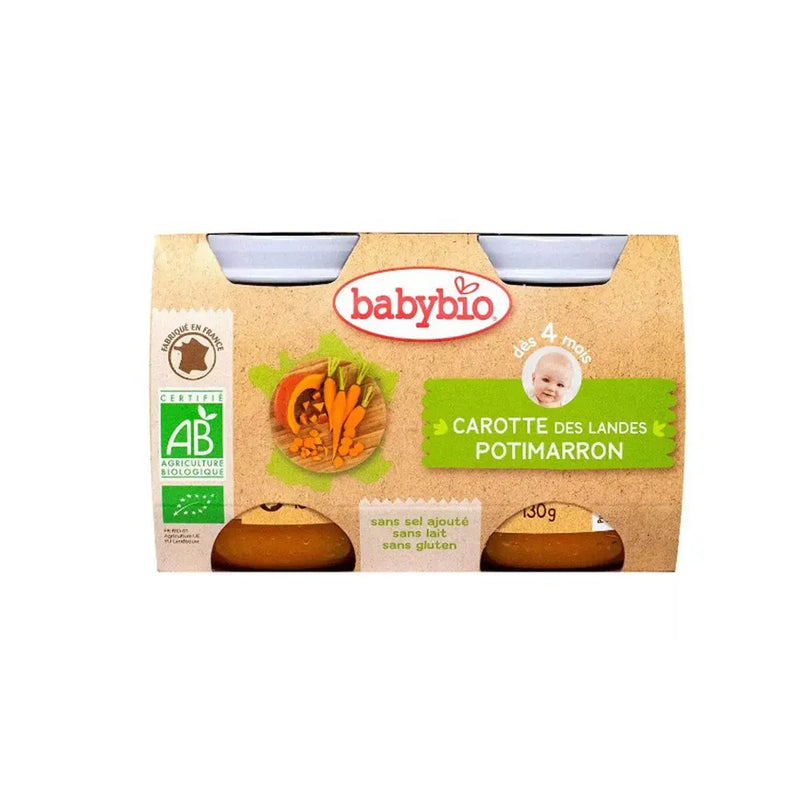 Babybio Pot Carrot Pumpkin 2x130g