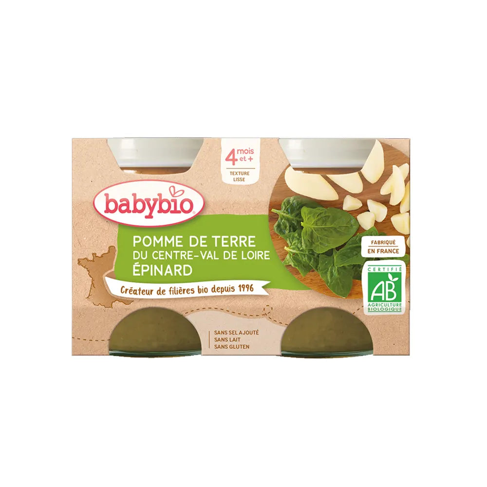 Babybio Pomme de Terre du Centre-Val de Loire Epinard 2x130g