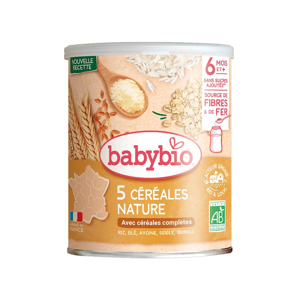 Babybio 5 Céréales Nature avec Céréales Complètes 220g