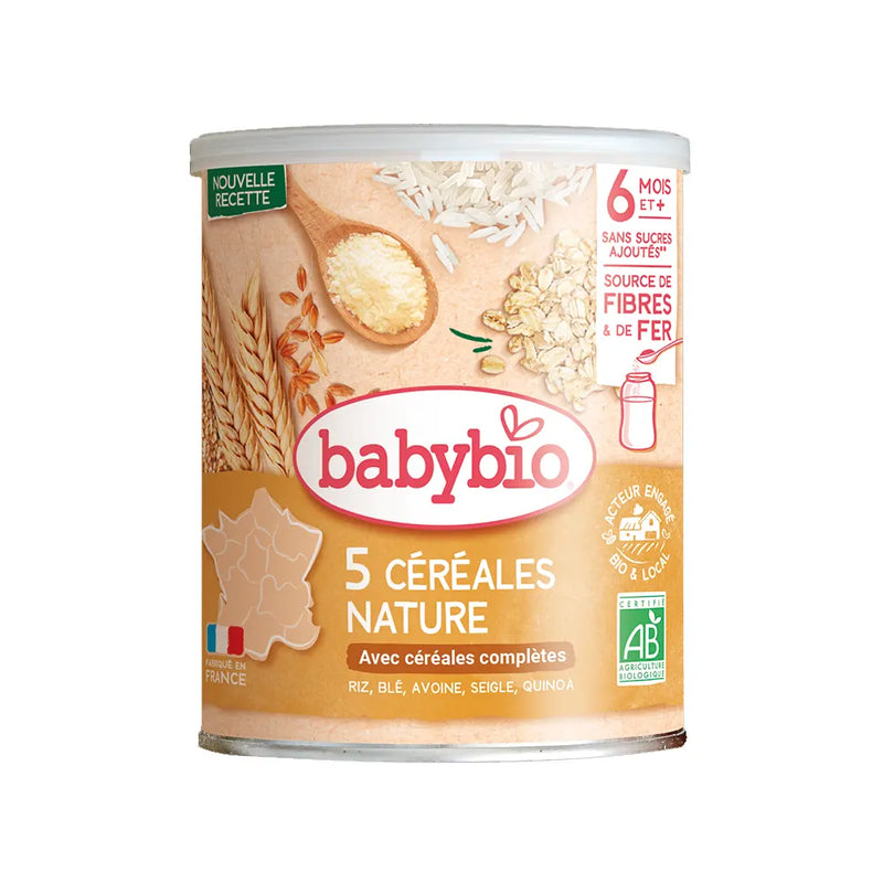 Babybio 5 Cereals Nature with Whole Grains 220g