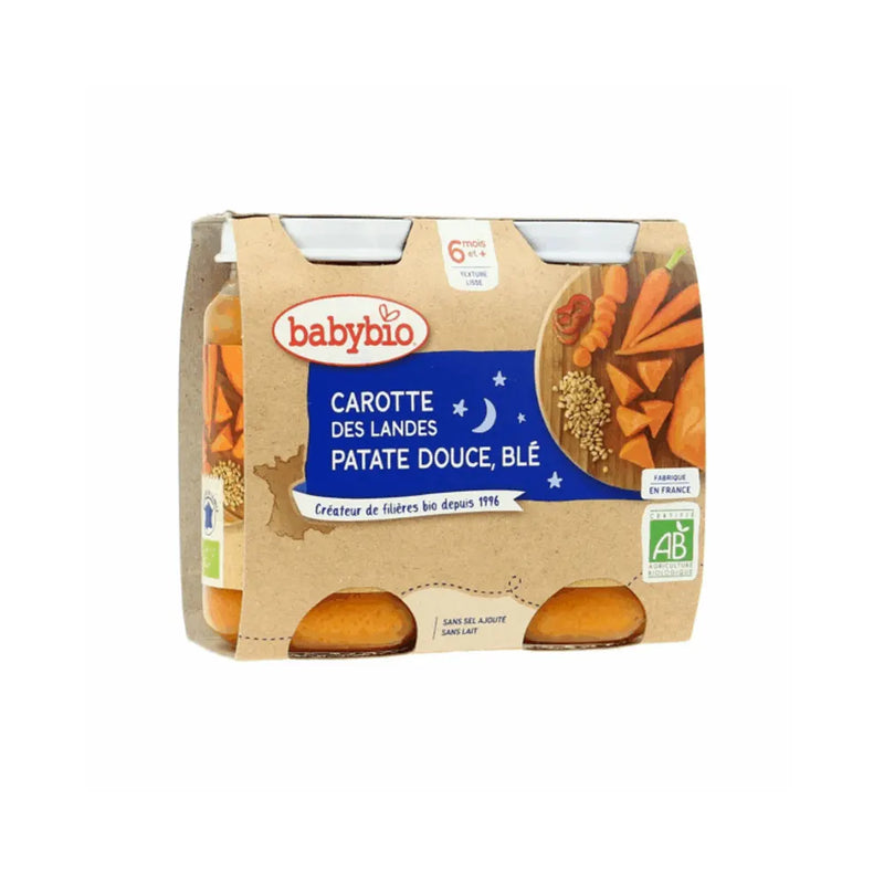 Babybio good night carrot sweet potato & wheat 2x200g