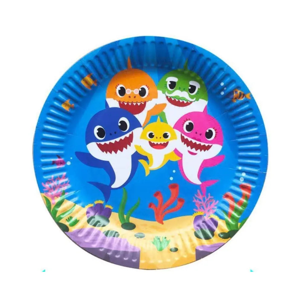 Pack de 10 Platos de Cartón – Tiburón Bebé