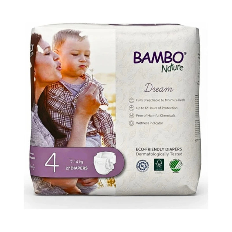 حفاضات بامبو Nature Dream مقاس 4 من 7 إلى 14 كغ – 27 قطعة