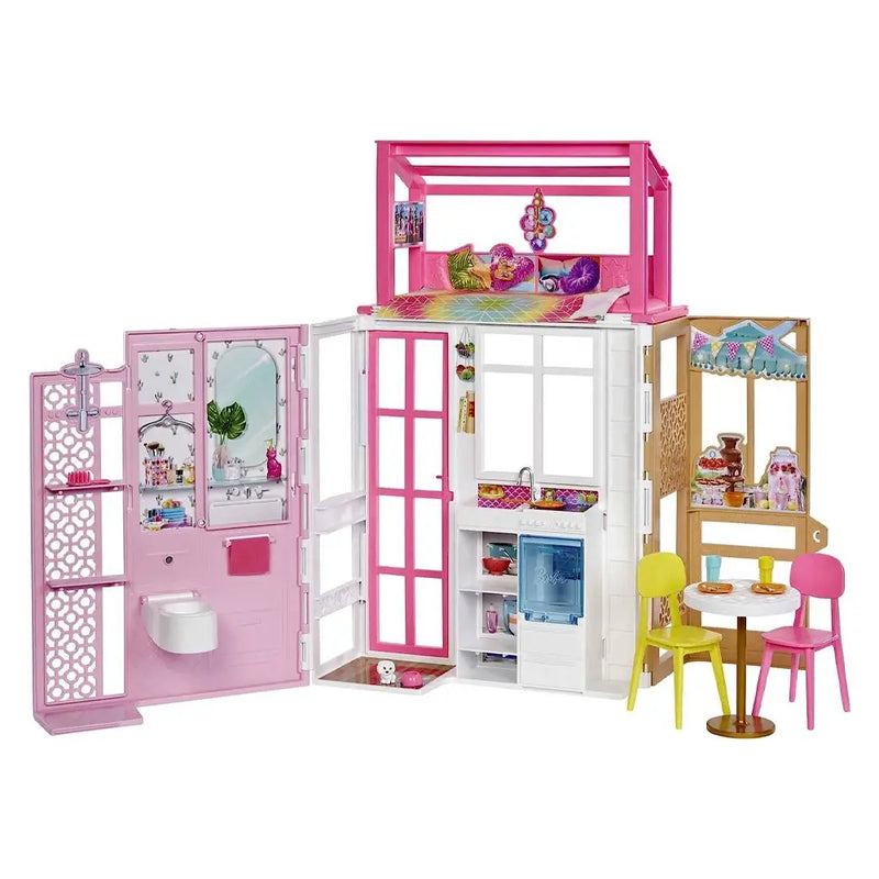 Barbie 2-Story Dollhouse with 4 Play Areas - 3Y+