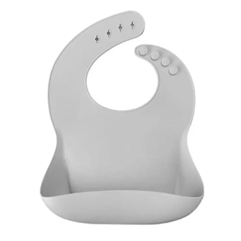 MINIKOIOI Silicone Bib with Neck Ring - Gray