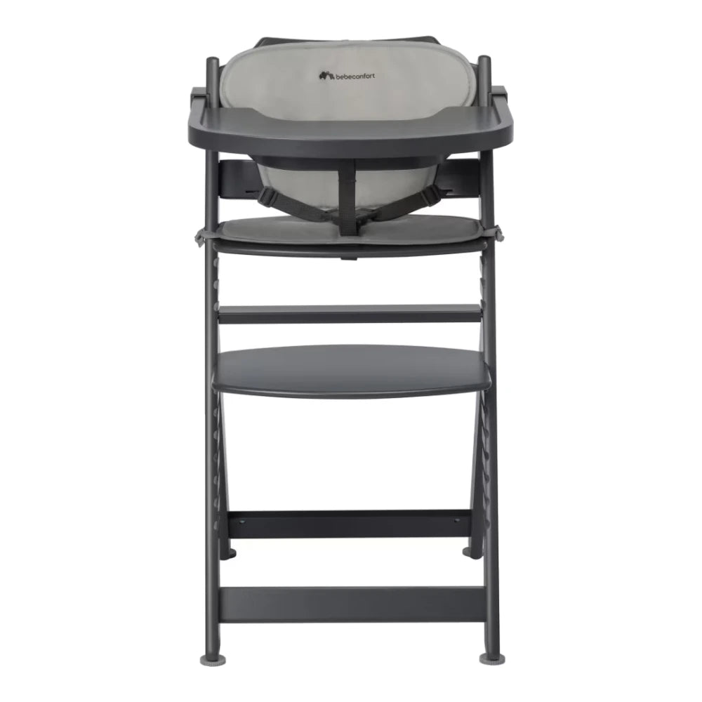 Bébé Confort Chaise Haute en Bois Timba avec Coussin - Mineral Graphite