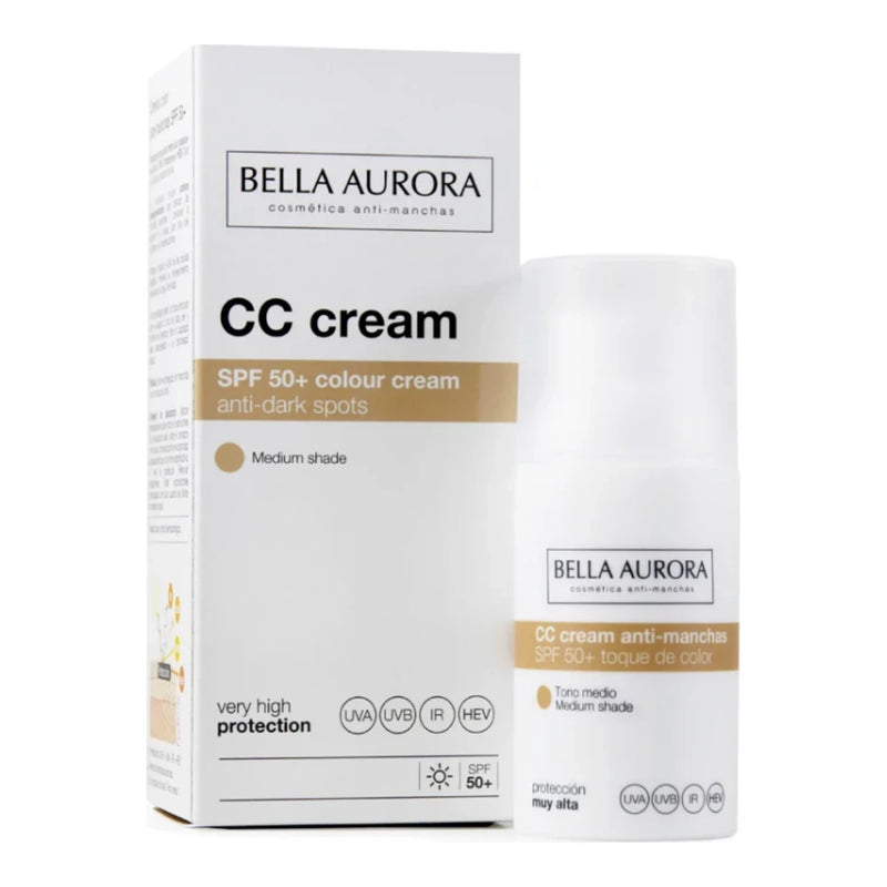 Bella Aurora كريم CC لون متوسط SPF50+ بحجم 30 مل