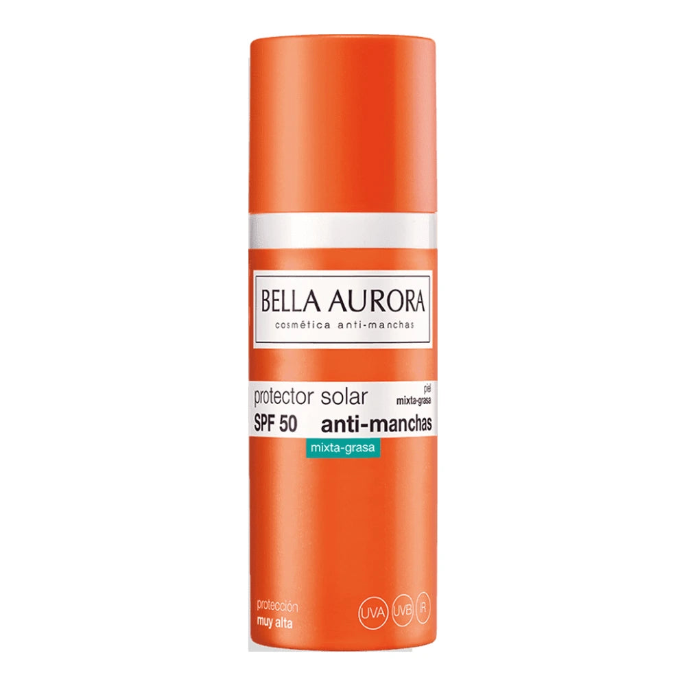 Bella Aurora Gel Crème Solaire Anti-Taches SPF 50 Peaux Mixtes à Grasses 50 ml, flacon