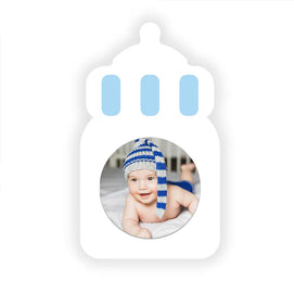 Wlidaty Home Cadre Photo Biberon Garçon - Blanc