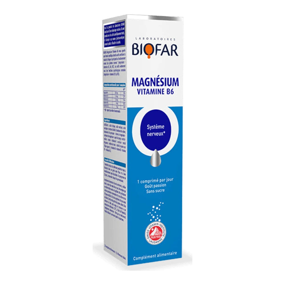 Biofar Magnésium B6+B2 20 capsules – Fatigue et Stress