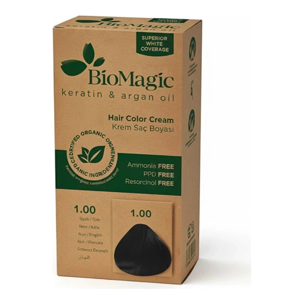 Biomagic crème colorante sans ammoniaque Noir 1/00 - emballage