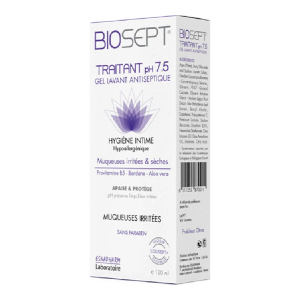 BIOSEPT TRAITANT pH 7.5 GEL ANTISEPTIQUE 120 ML