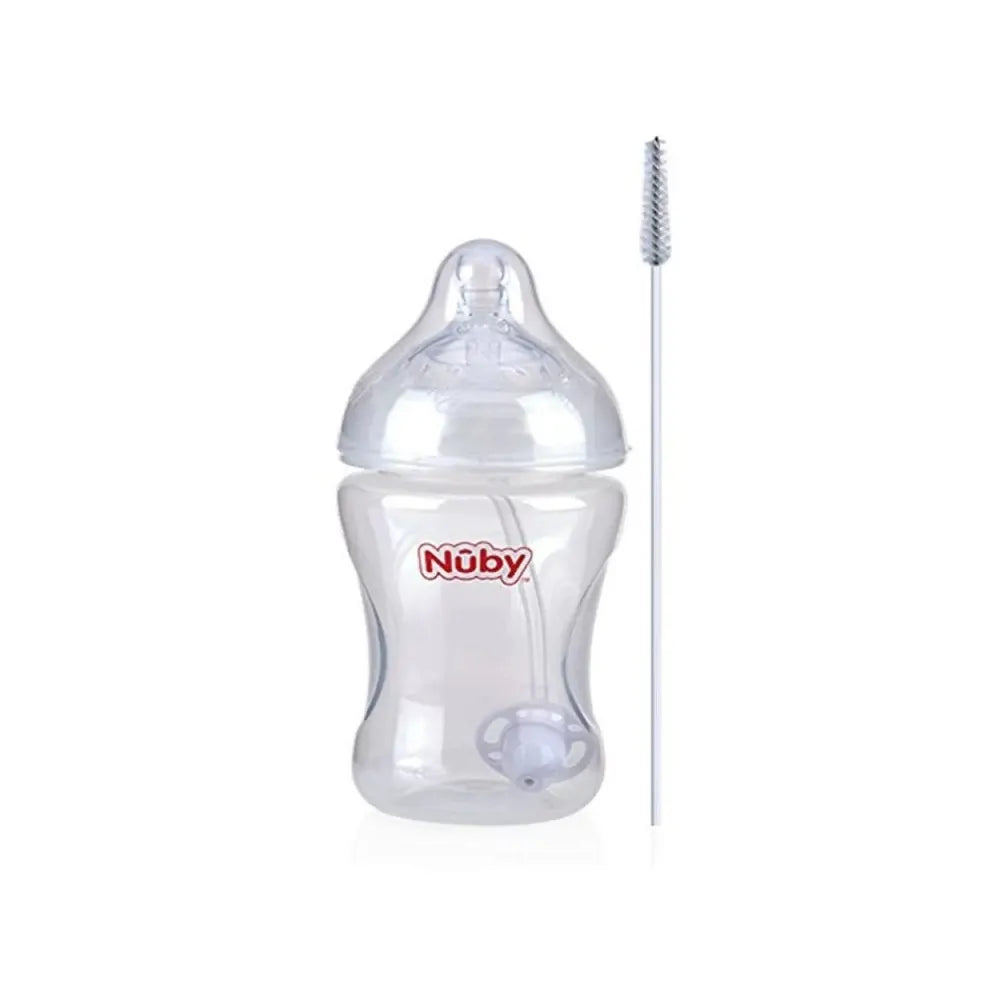 Biberon Nûby Anti-Reflux et Anti-Colique avec Paille 360° - 0m+ 240ml