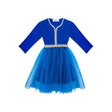 Caftan Robe pour Fille avec Manches - Bleu Royal Azure