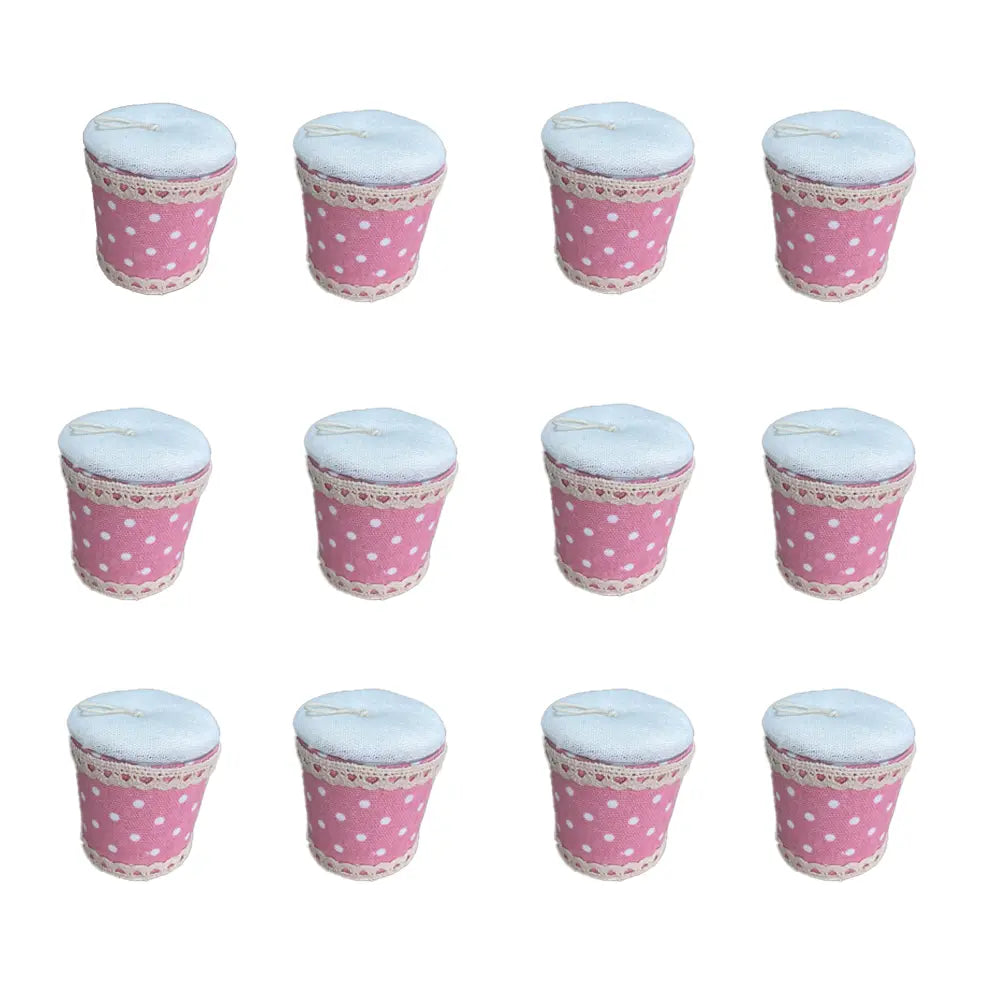 Pack de 12 Boîtes à Dragées à Pois - Rose