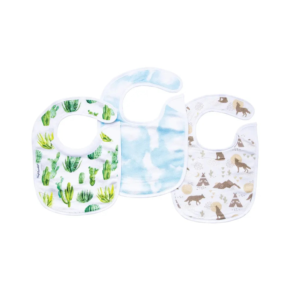 Tiny Twinkle Ensemble de 3 Bavoirs d'alimentation - Cactus