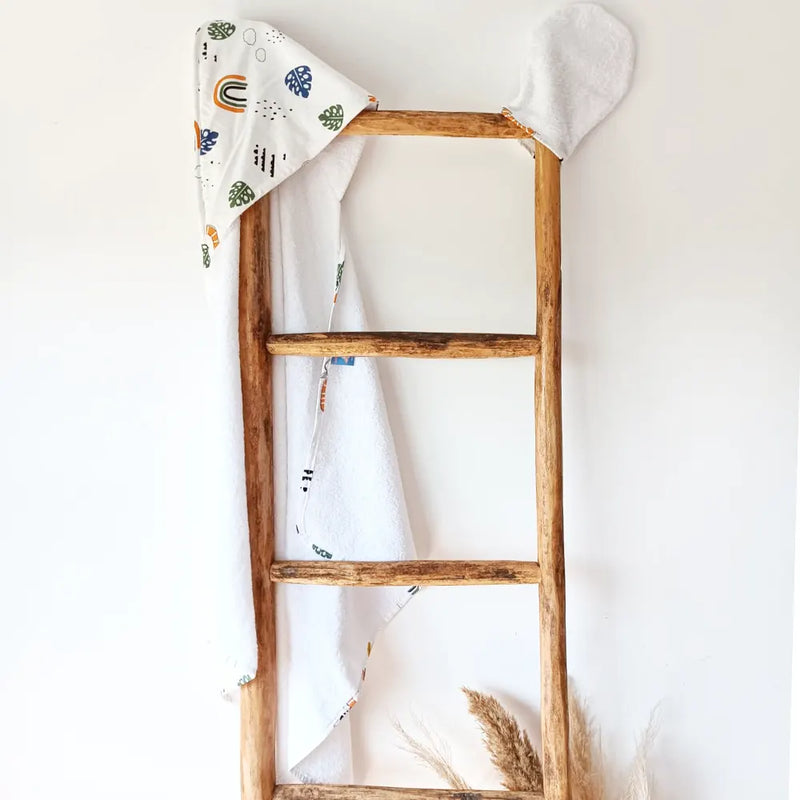 Baby Bulle Bath Cape & Glove - Tree Leaves