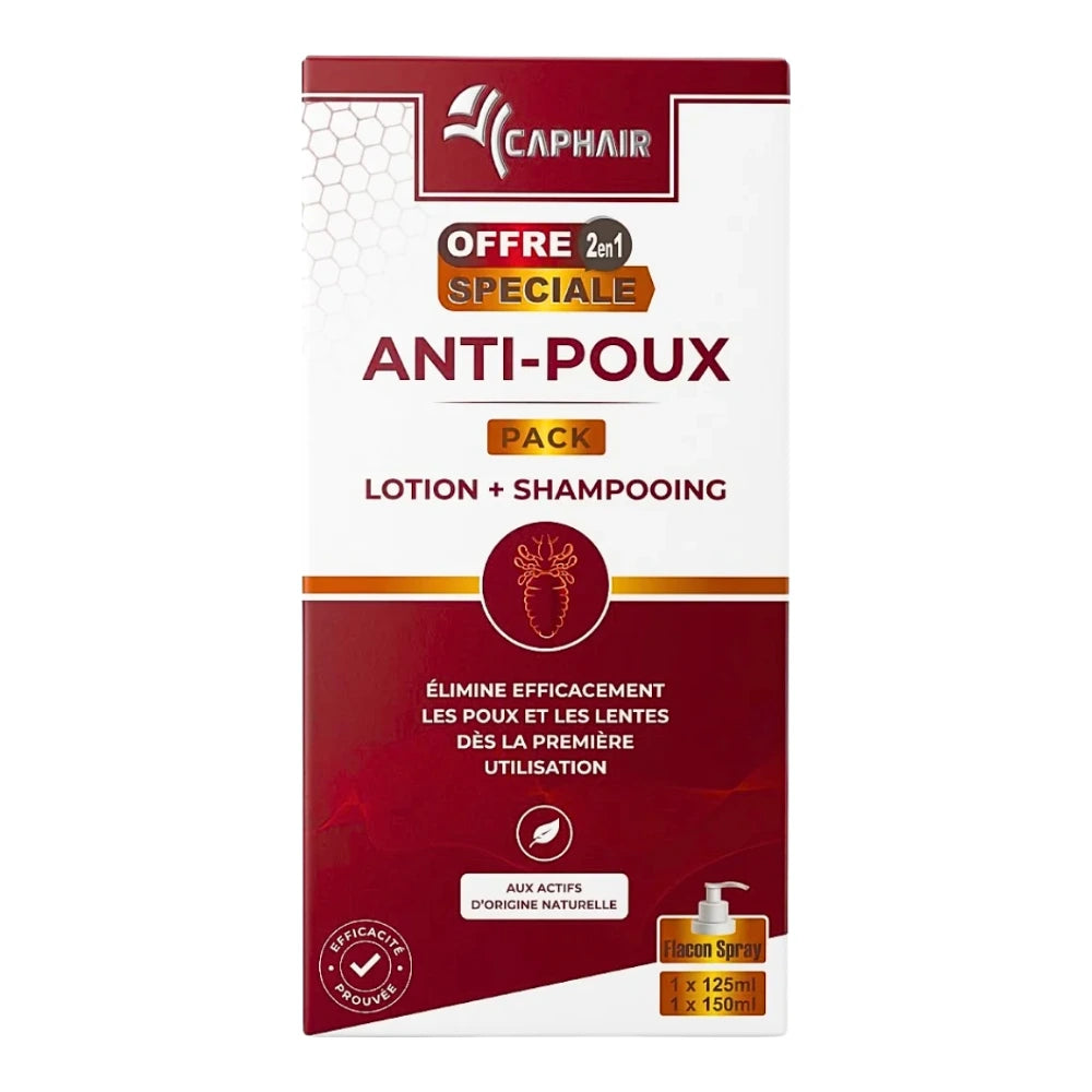 Caphair pack anti-poux lotion 125 ml et shampooing 150 ml