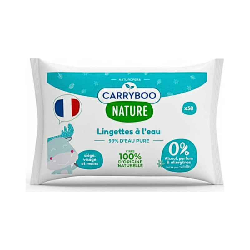 Carryboo Lingettes A L'eau Pure Calendula 58 Pieces