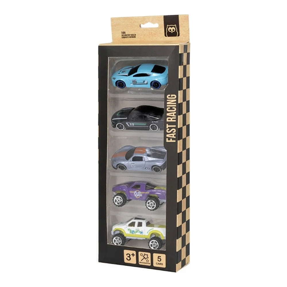 Eurekakids Assortiment de 5 voitures de course - boîte