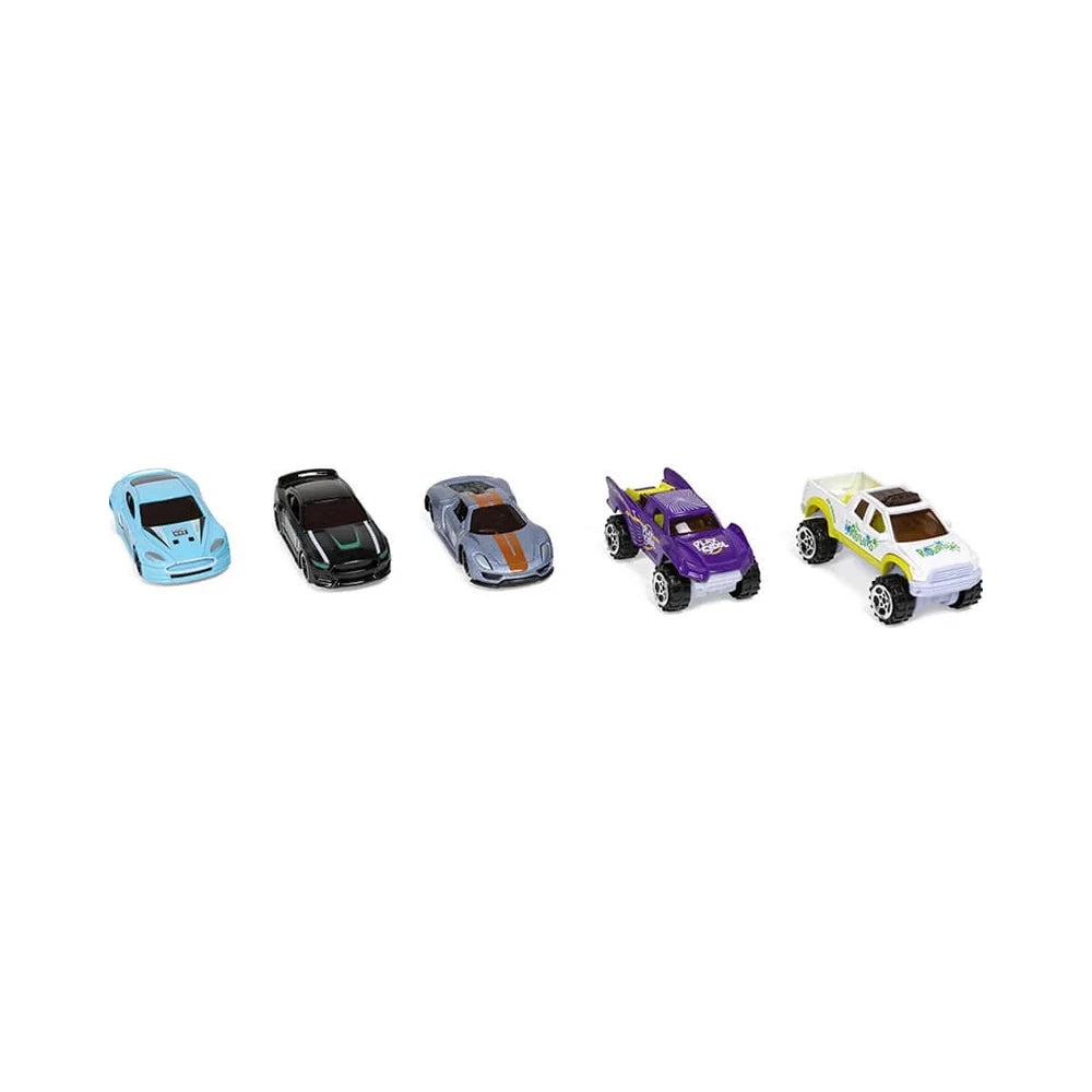 Eurekakids Assortiment de 5 voitures de course en métal